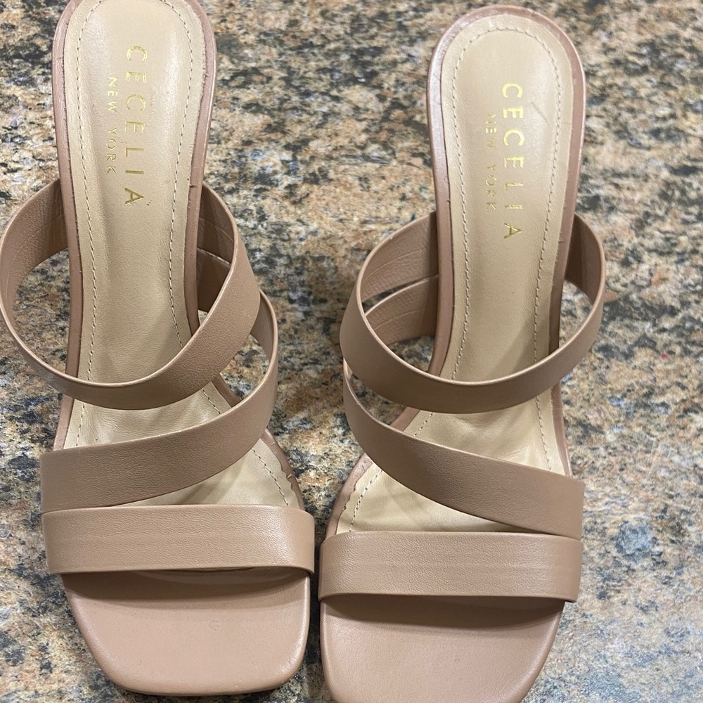 Cecelia New York Strappy Tan Heels